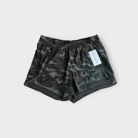 Athleta printed MESH RACER RUN SHORTS 4" CAMO Size 1x - Picture 6 of 13